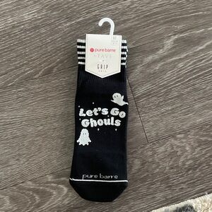 Pure Barre Black 'Let's Go Ghouls' Grip Socks